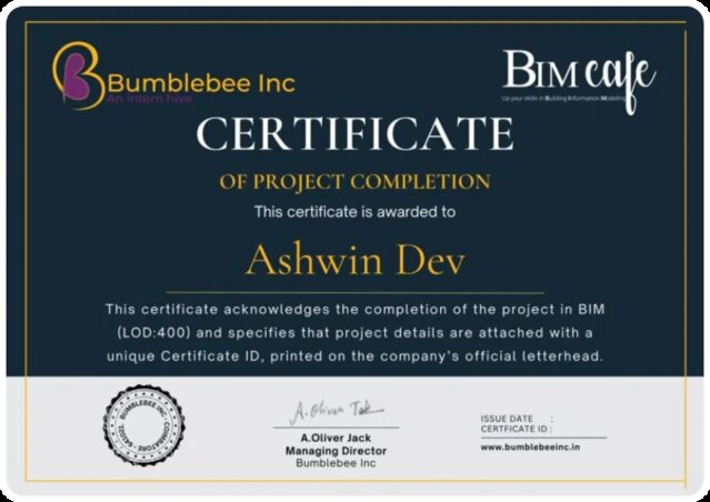 Project completion certificate, sample